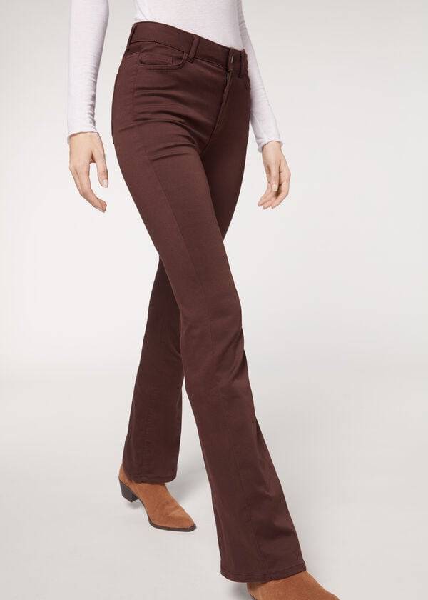 Calzedonia Flared Jeans Dames Bruin | BE2596HK