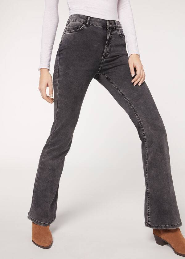 Calzedonia Flared Jeans Dames Grijs | BE2595JJ