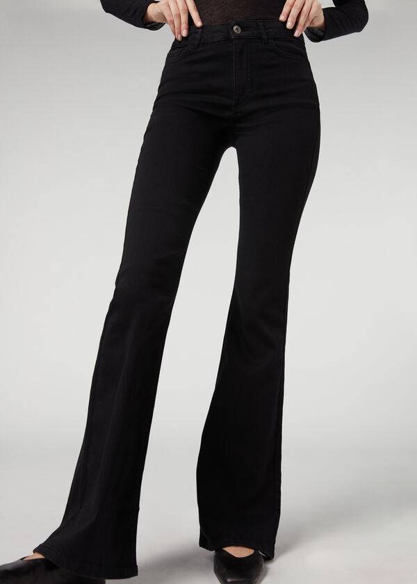 Calzedonia Flared Jeans Dames Zwart | BE2594KI