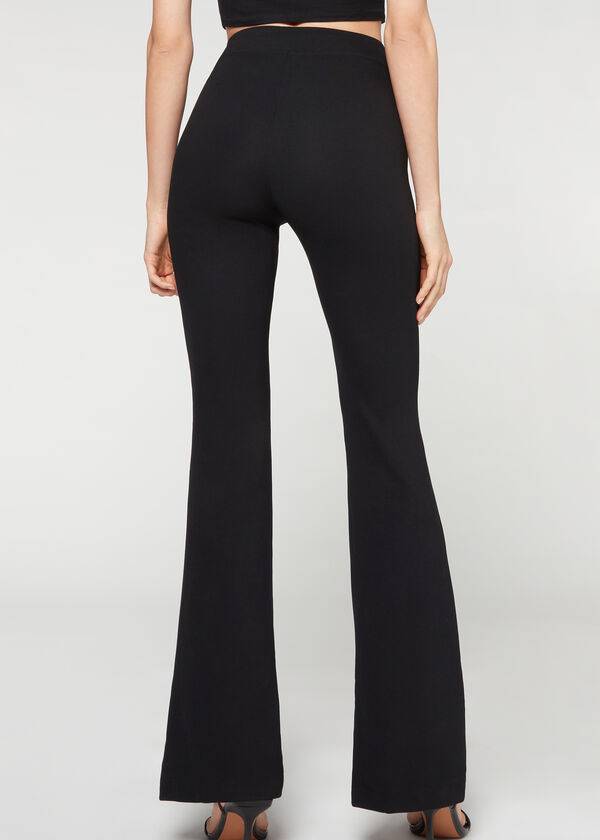 Calzedonia Flared Leggings Dames Zwart | BE2653RW