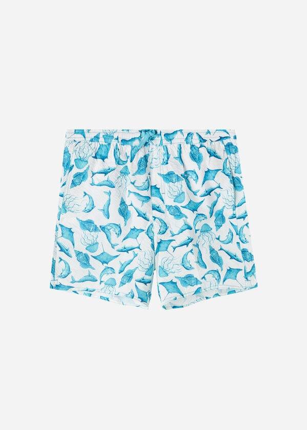 Calzedonia Formentera Zwembroek Heren Turquoise Wit | BE2920EX