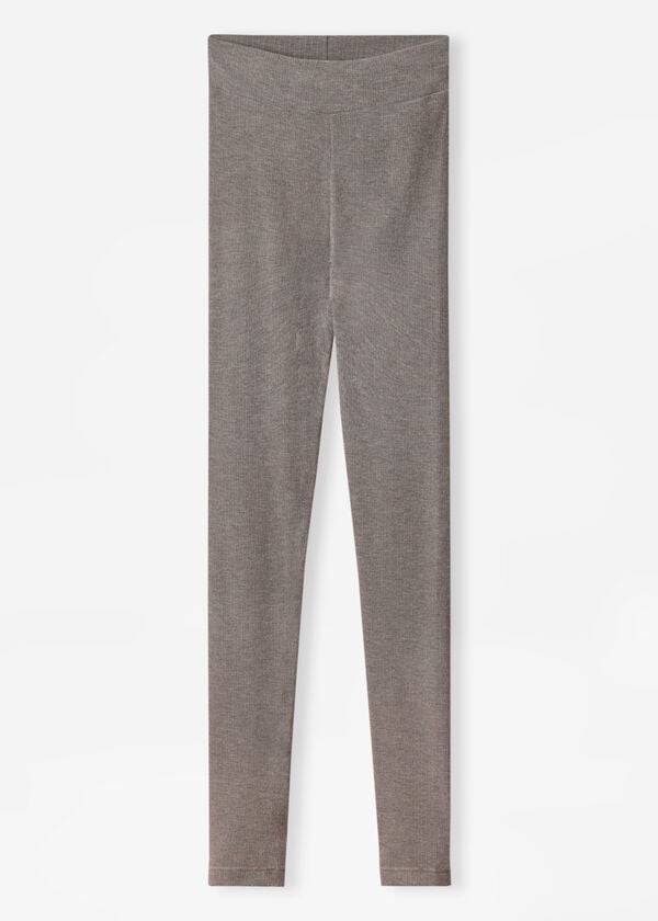 Calzedonia Geribbeld with Cashmere Leggings Dames Grijs | BE2676UT