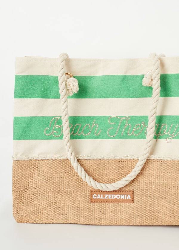 Calzedonia Gestreept Beach Bag Accessoires Dames Groen | BE1283SO