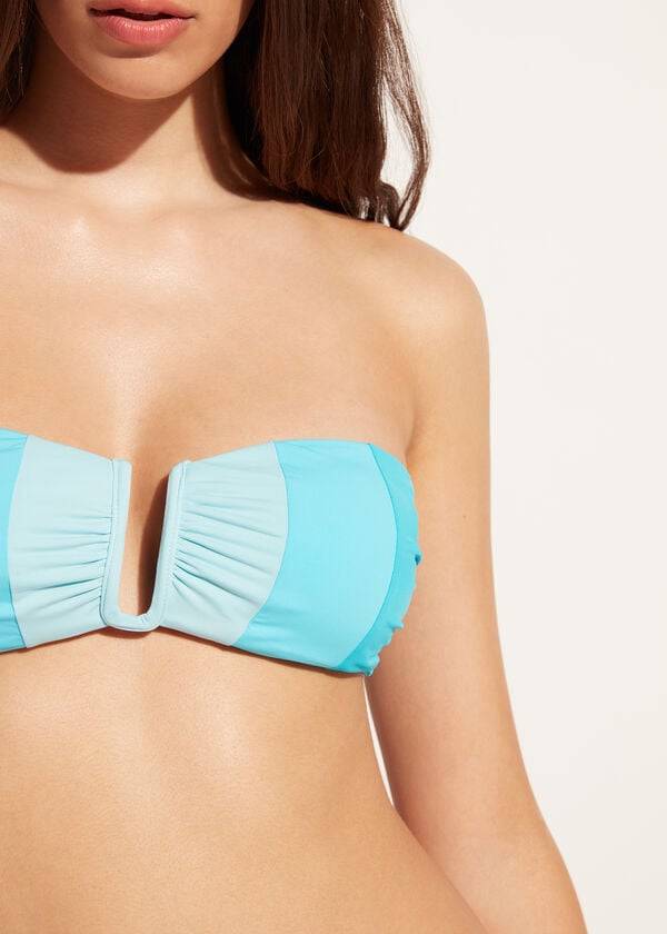 Calzedonia Gewatteerd Bandeau Azzorre Bikinitopjes Dames Turquoise | BE1784LH