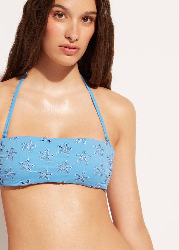 Calzedonia Gewatteerd Bandeau Corfù Bikinitopjes Dames Blauw | BE1786XF