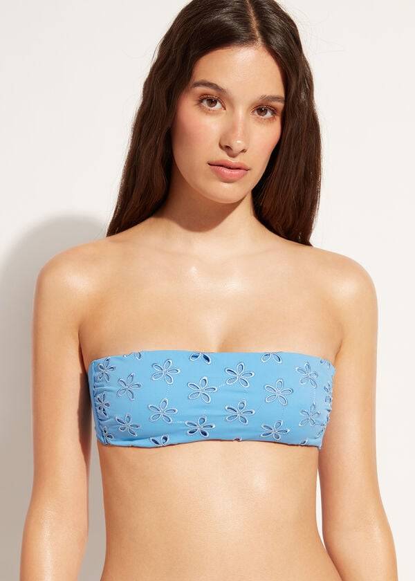 Calzedonia Gewatteerd Bandeau Corfù Bikinitopjes Dames Blauw | BE1786XF