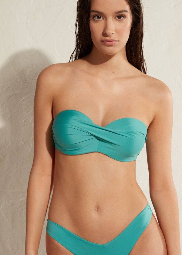 Calzedonia Gewatteerd Bandeau Indonesia Bikinitopjes Dames Turquoise | BE1787CE