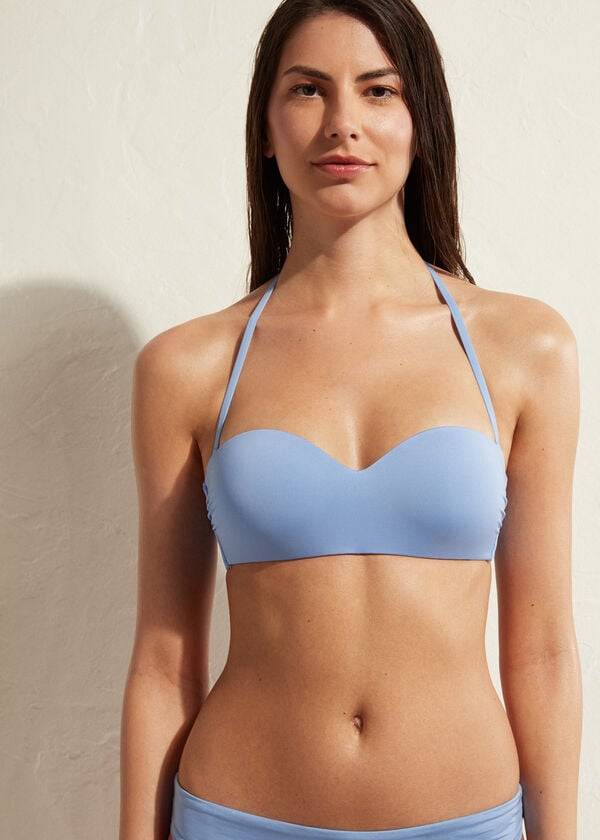 Calzedonia Gewatteerd Bandeau Indonesia Eco Bikinitopjes Dames Blauw | BE1794EX