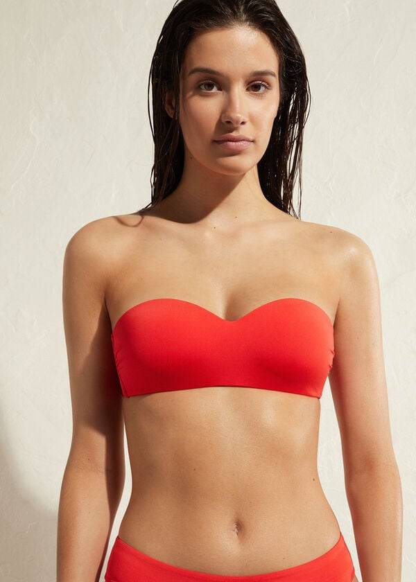 Calzedonia Gewatteerd Bandeau Indonesia Eco Bikinitopjes Dames Rood | BE1795RW