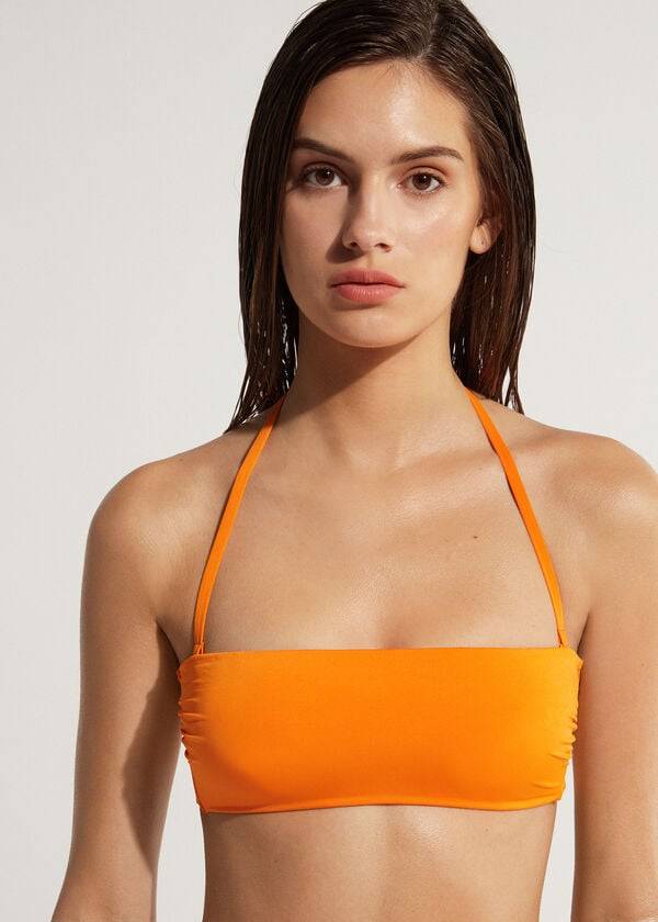 Calzedonia Gewatteerd Bandeau Indonesia Eco Strapless Bikinitopjes Dames Oranje | BE1809KI