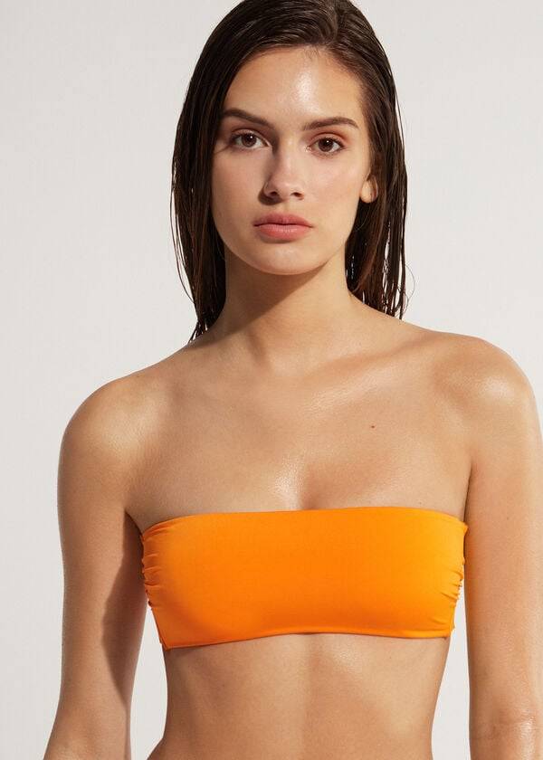 Calzedonia Gewatteerd Bandeau Indonesia Eco Strapless Bikinitopjes Dames Oranje | BE1809KI