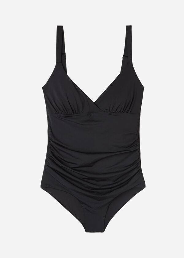 Calzedonia Gewatteerd One-Piece Shaping-Effect Indonesia Eco Badpakken Dames Zwart | BE2192AP