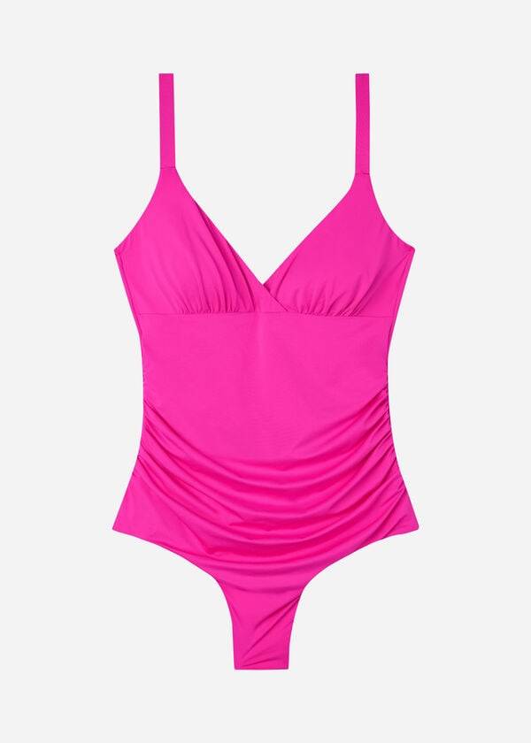 Calzedonia Gewatteerd One-Piece Shaping-Effect Indonesia Eco Badpakken Dames Roze | BE2194DN