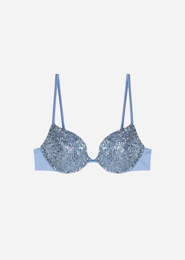 Calzedonia Gewatteerd Push-Up Cannes Bikinitopjes Dames Blauw | BE1839CE