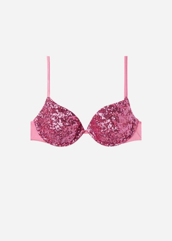 Calzedonia Gewatteerd Push-Up Cannes rosa Bikinitopjes Dames Roze | BE1844QZ