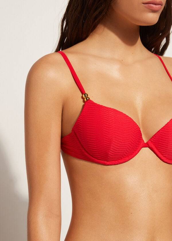 Calzedonia Gewatteerd Push-Up Casablanca Bikinitopjes Dames Rood | BE1847RW