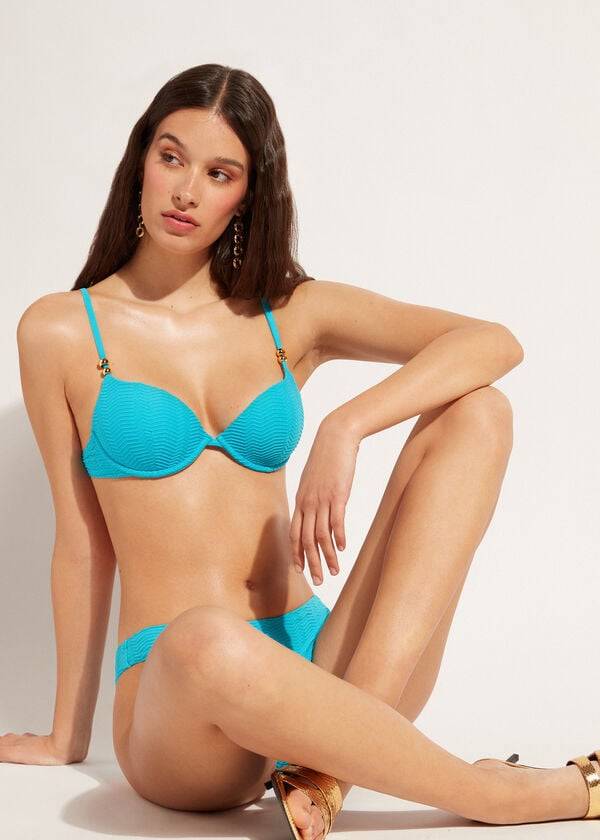 Calzedonia Gewatteerd Push-Up Casablanca Bikinitopjes Dames Turquoise | BE1849YU