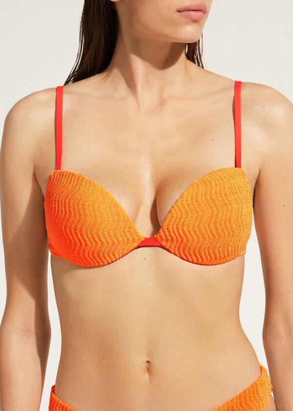 Calzedonia Gewatteerd Push-Up Mykonos Bikinitopjes Dames Oranje | BE1868NB