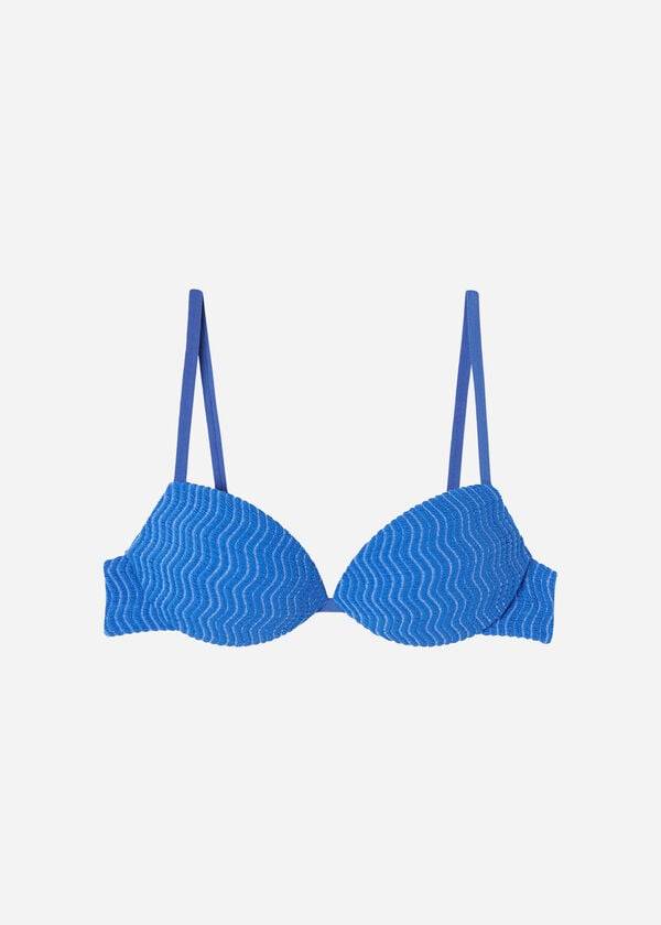 Calzedonia Gewatteerd Push-Up Mykonos Bikinitopjes Dames Blauw | BE1869MA