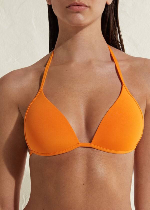 Calzedonia Gewatteerd Triangle Indonesia Eco rise Bikinitopjes Dames Oranje | BE1917CE