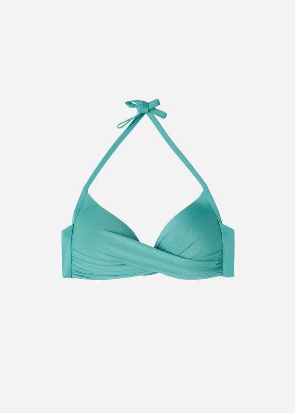 Calzedonia Gewatteerd Triangle Indonesia Eco strass Bikinitopjes Dames Turquoise | BE1925RW