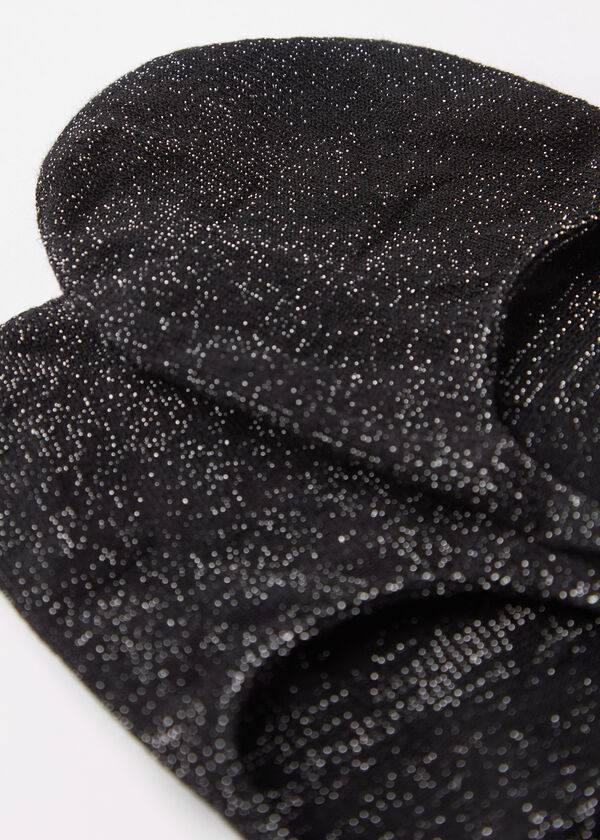 Calzedonia Glitter Katoenen Invisible Sokken Dames Zwart | BE2208QZ