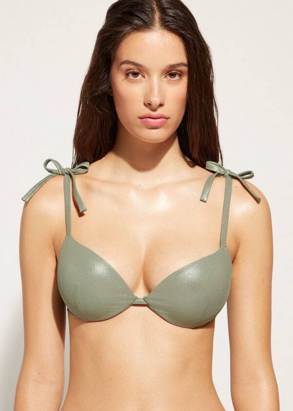 Calzedonia Graduated Gewatteerd Push Up Antigua Bikinitopjes Dames Groen | BE1716EX