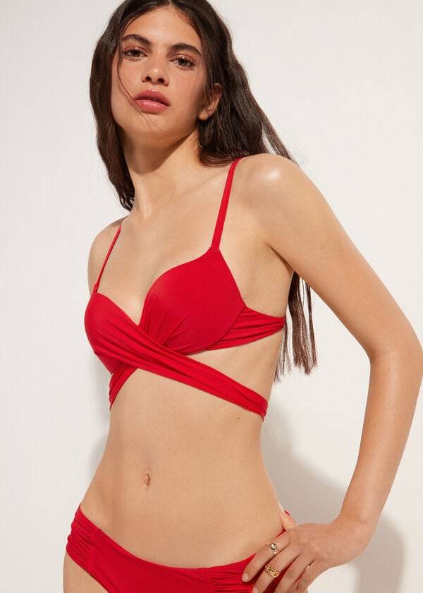 Calzedonia Graduated Gewatteerd Push Up Indonesia Bikinitopjes Dames Rood | BE1725SO