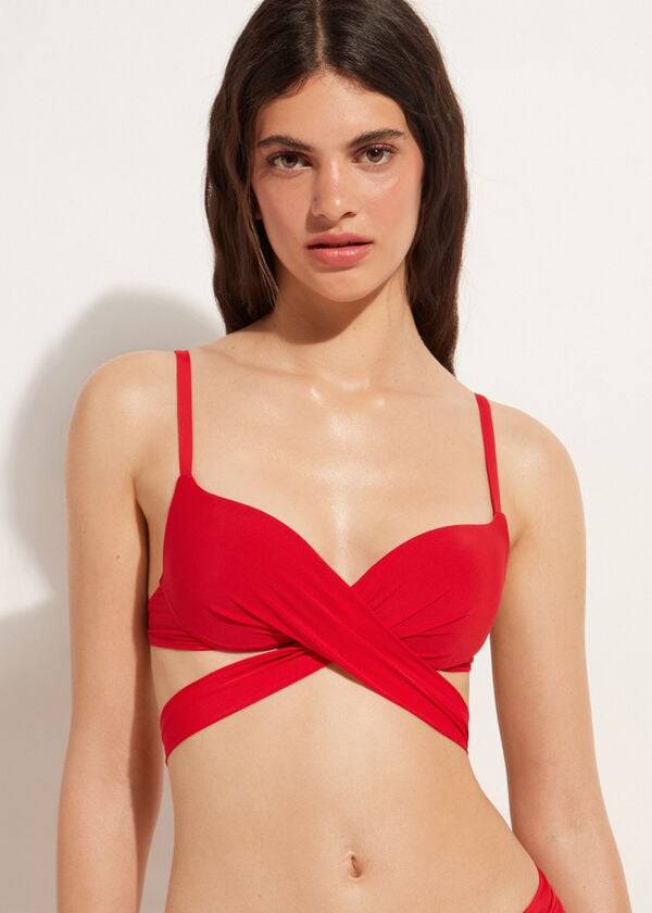 Calzedonia Graduated Gewatteerd Push Up Indonesia Bikinitopjes Dames Rood | BE1725SO