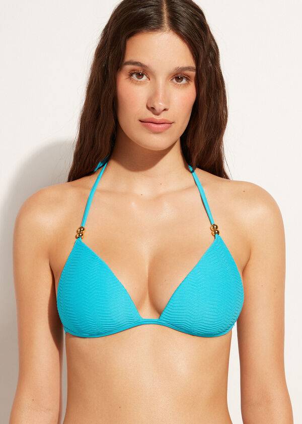 Calzedonia Graduated Gewatteerd Triangle Casablanca Bikinitopjes Dames Turquoise | BE1738NB