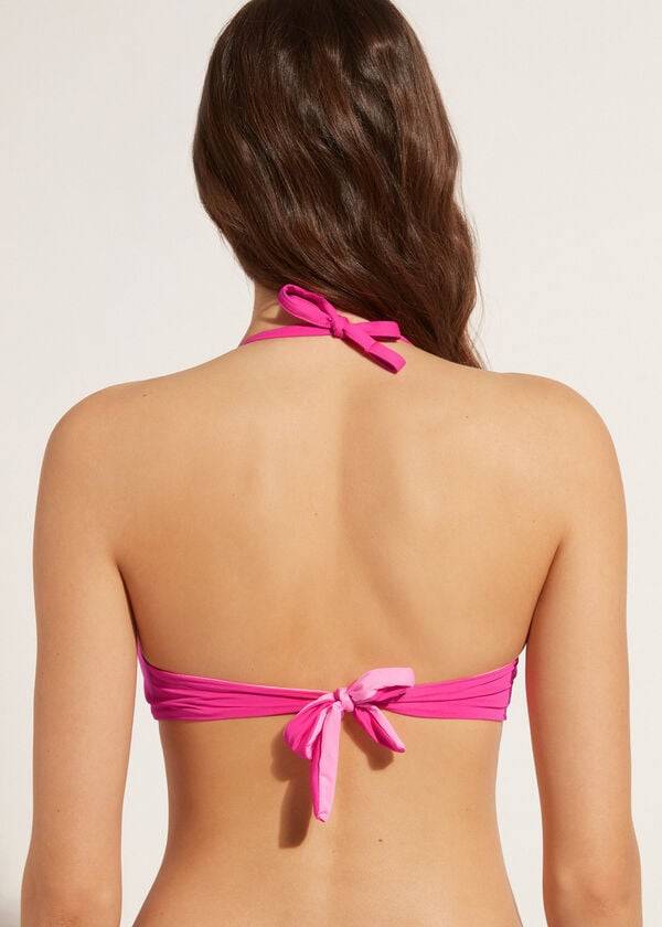 Calzedonia Graduated Soft Crisscross Gewatteerd Triangle Indonesia Bikinitopjes Dames Roze | BE1756JJ