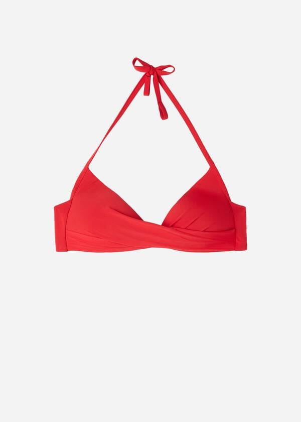 Calzedonia Graduated Soft Crisscross Gewatteerd Triangle Indonesia Bikinitopjes Dames Rood | BE1759ZG