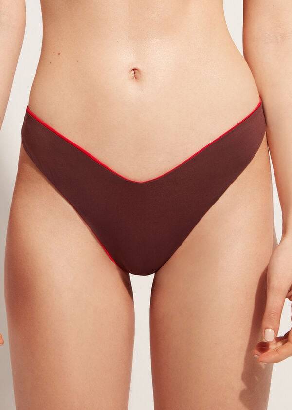 Calzedonia High Cut Brazilian Indonesia Eco Bikinibroekjes Dames Rood | BE1391HK