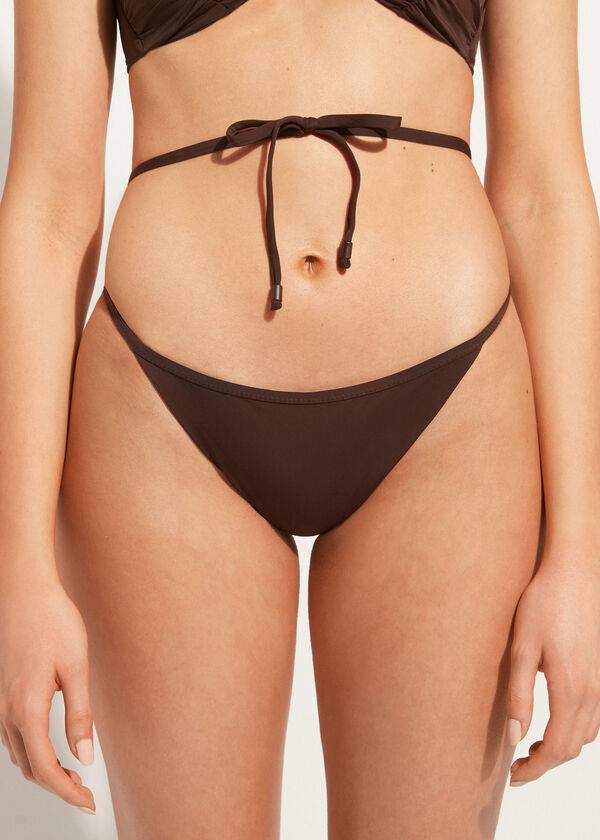 Calzedonia High-Cut Brazilian Islamorada Bikinibroekjes Dames Koffie Bruin | BE1440DN