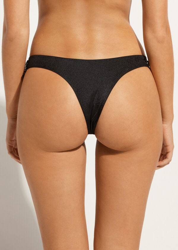 Calzedonia High Cut Brazilian Taipei Bikinibroekjes Dames Zwart | BE1394LH