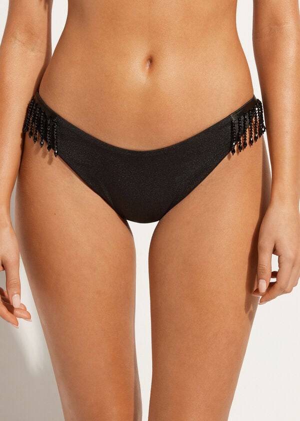 Calzedonia High Cut Brazilian Taipei Bikinibroekjes Dames Zwart | BE1394LH