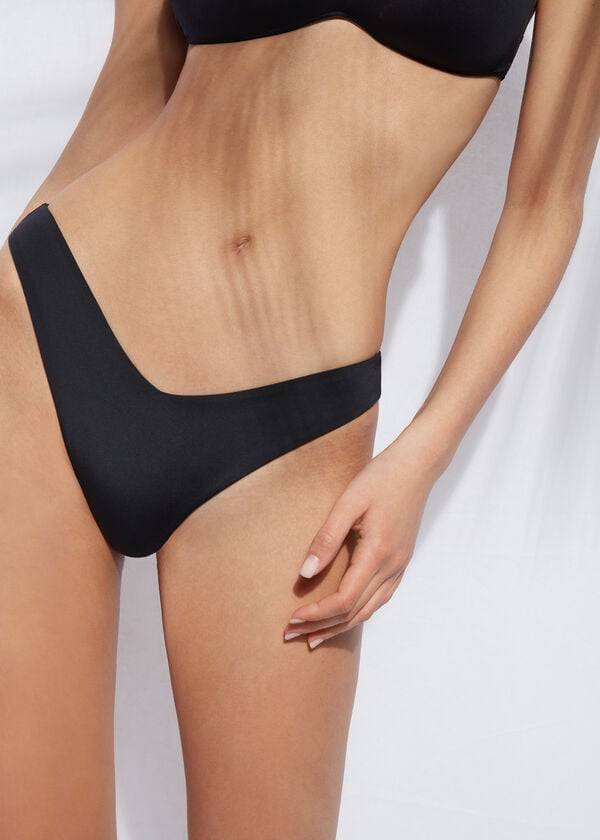 Calzedonia High Cut Indonesia Eco Bikinibroekjes Dames Zwart | BE1395ZG