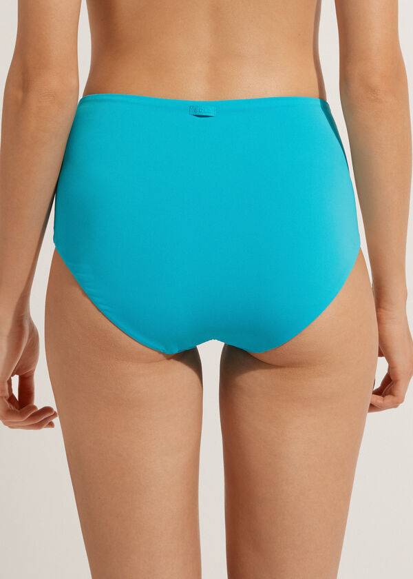 Calzedonia High-Rise Shaping Indonesia Bikinibroekjes Dames Turquoise Groen | BE1452NB