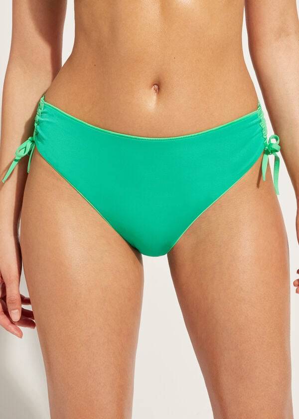 Calzedonia High-Taille Drawstring Indonesia Bikinibroekjes Dames Groen | BE1456EX