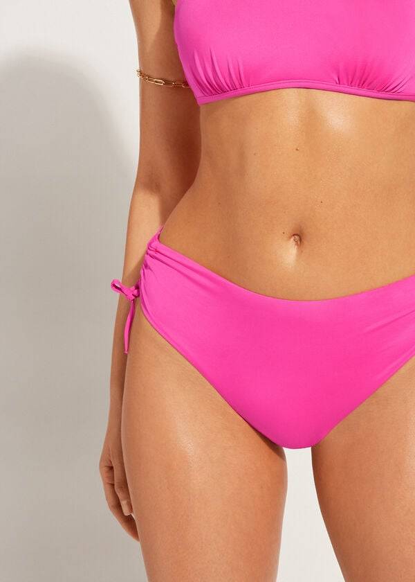 Calzedonia High-Taille Drawstring Indonesia Bikinibroekjes Dames Roze | BE1457RW