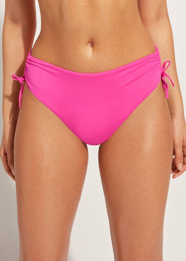 Calzedonia High-Taille Drawstring Indonesia Bikinibroekjes Dames Roze | BE1457RW