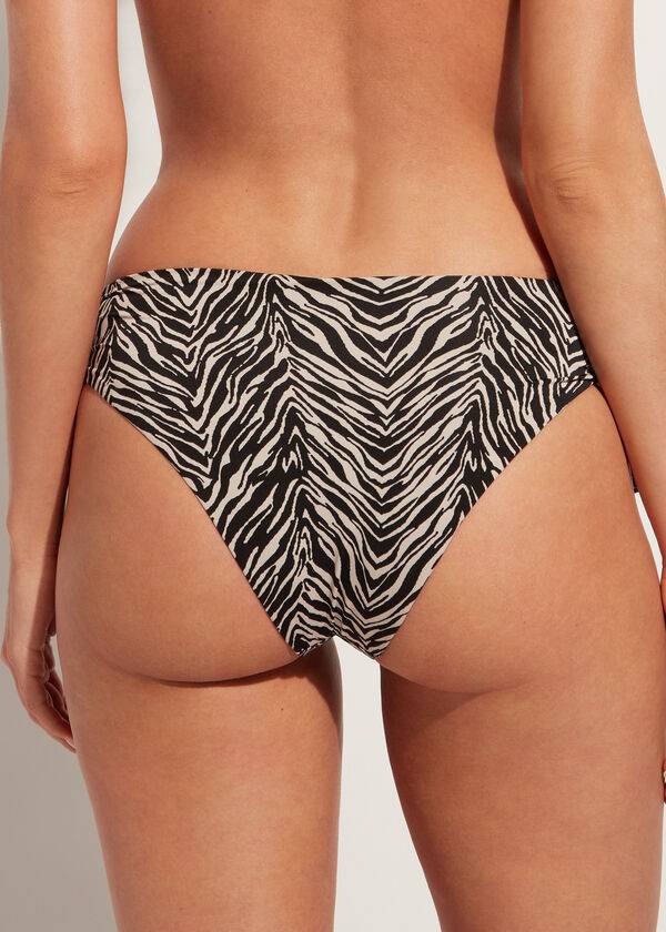 Calzedonia High-Taille Drawstring Nairobi Bikinibroekjes Dames Zwart | BE1460UT