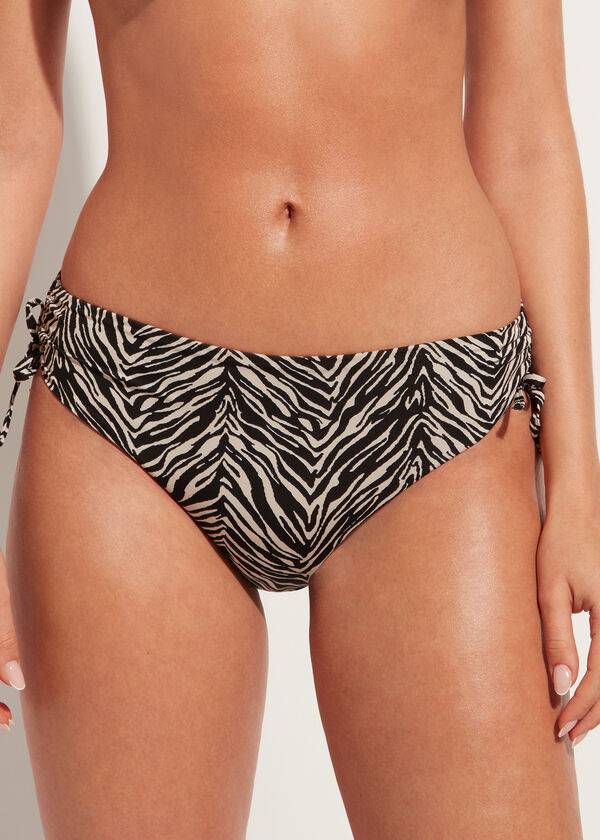 Calzedonia High-Taille Drawstring Nairobi Bikinibroekjes Dames Zwart | BE1460UT