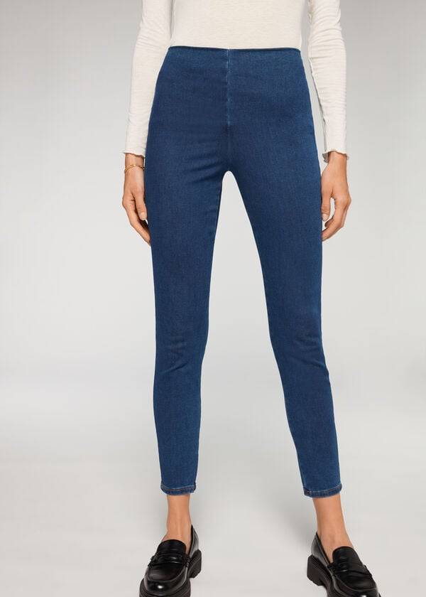 Calzedonia High Taille Mager Denim Leggings Dames Blauw | BE2658NB