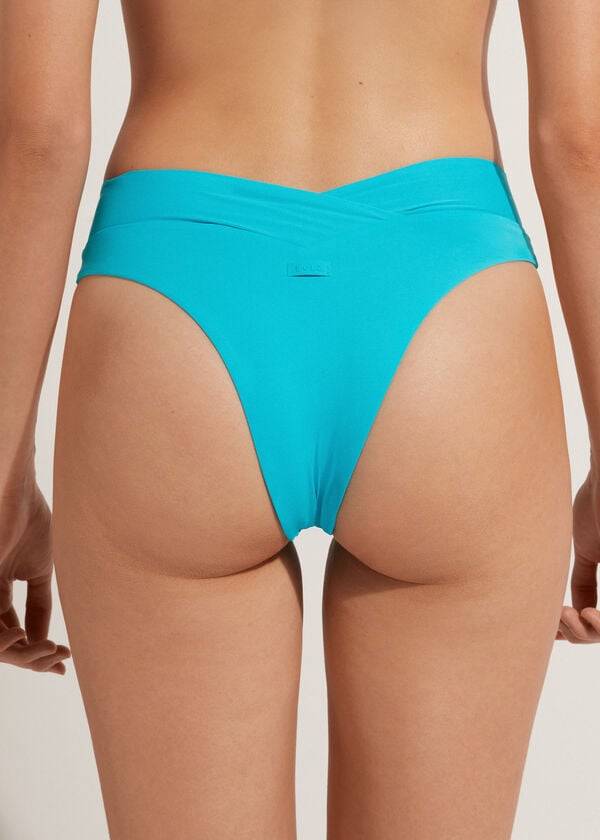 Calzedonia High-Taille V-Cut Brazilian Indonesia Bikinibroekjes Dames Turquoise | BE1464AP