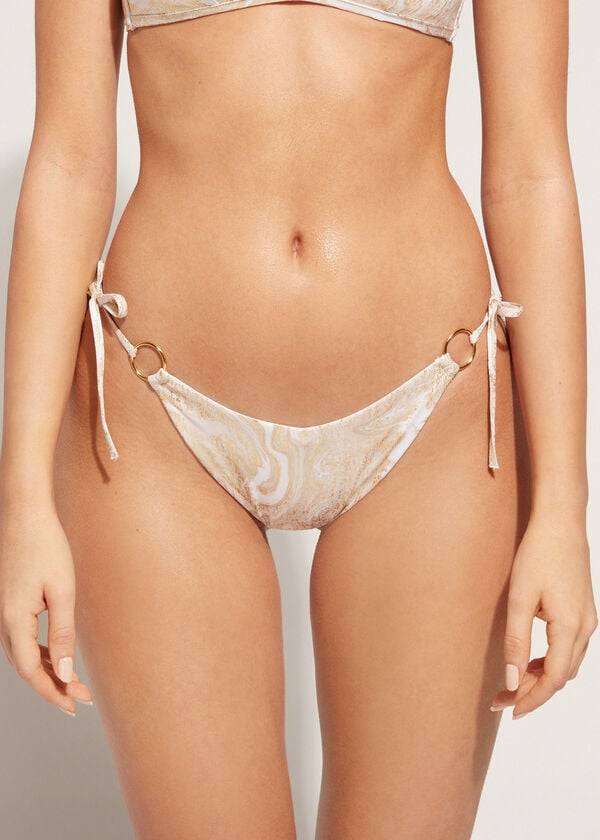 Calzedonia High V-Cut Brazilian Melbourne Bikinibroekjes Dames Goud | BE1411PQ