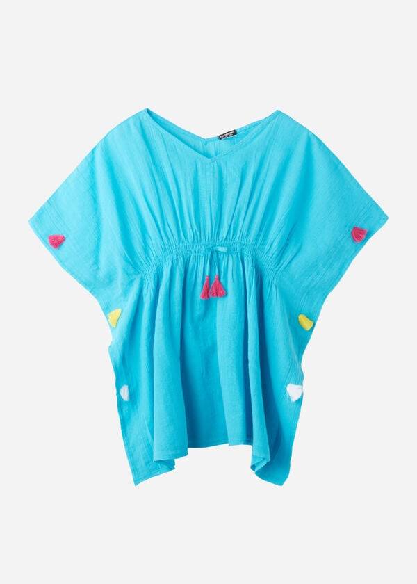 Calzedonia Kaftan with Tassels Badpakken Kinderen Turquoise | BE3085BC