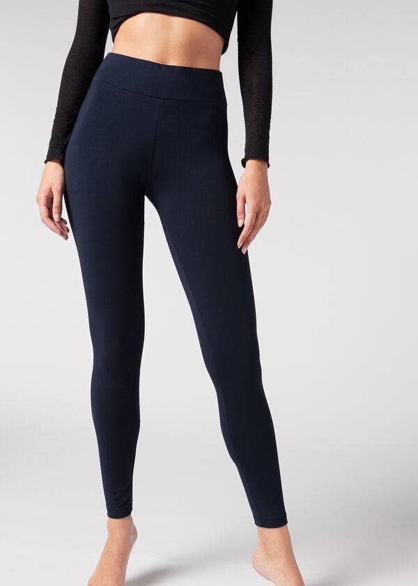 Calzedonia Katoenen Leggings Dames Blauw | BE2638QZ