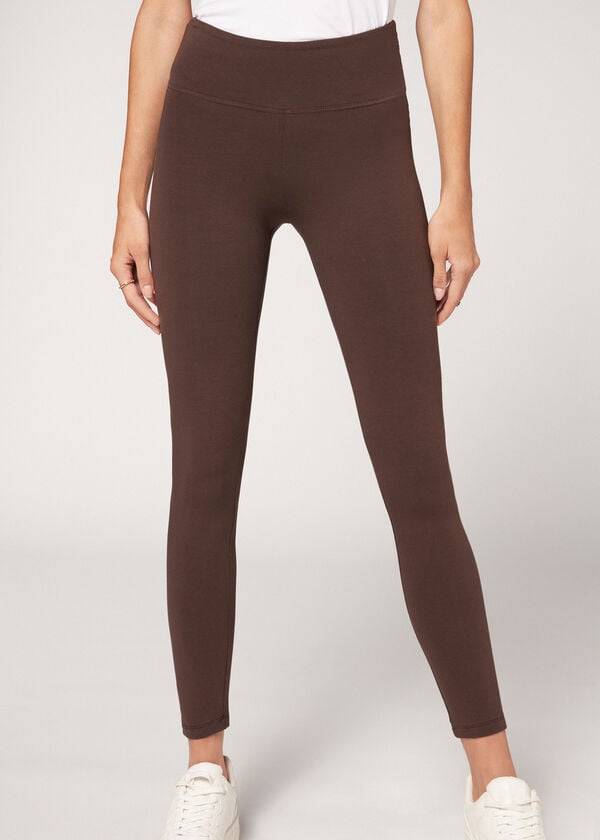 Calzedonia Katoenen Leggings Dames Bruin | BE2640NB