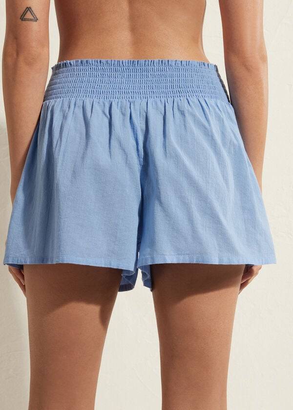 Calzedonia Katoenen Shorts Cover-ups Dames Blauw | BE2118GL